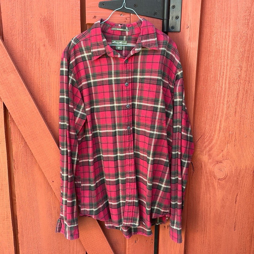 Eddie Bauer Men’s Button Down Plaid Shirt Size TXL